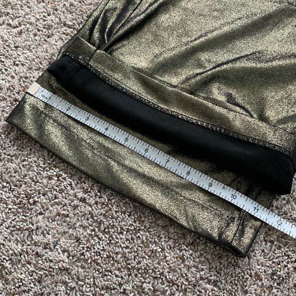 Joie Wide Leg Glitter Gold Sparkle Pant Trousers Elastic Waist - Picture 12 of 13